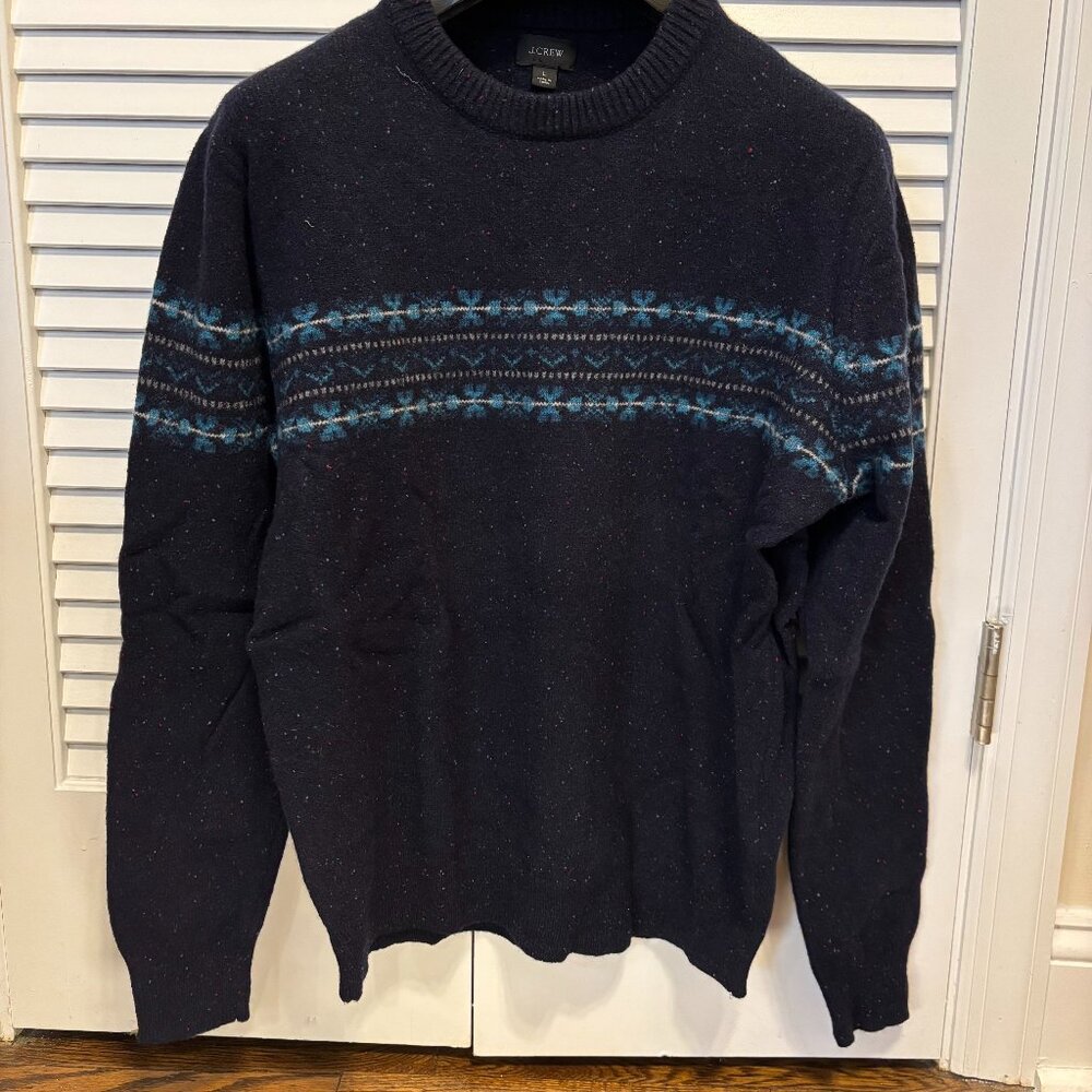 Jcrew Navy Wool Sweater size Large